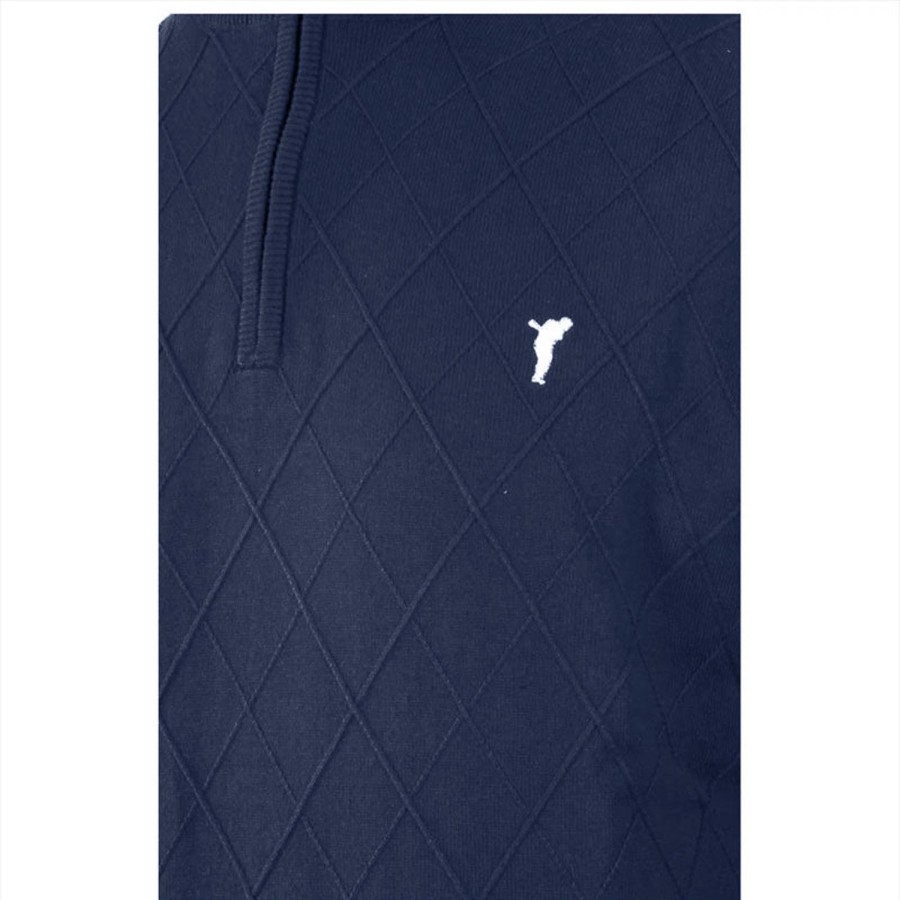 Vetements Golfino Pulls Et Sweats | Pull The Firenze Argyle Troyer Navy Homme