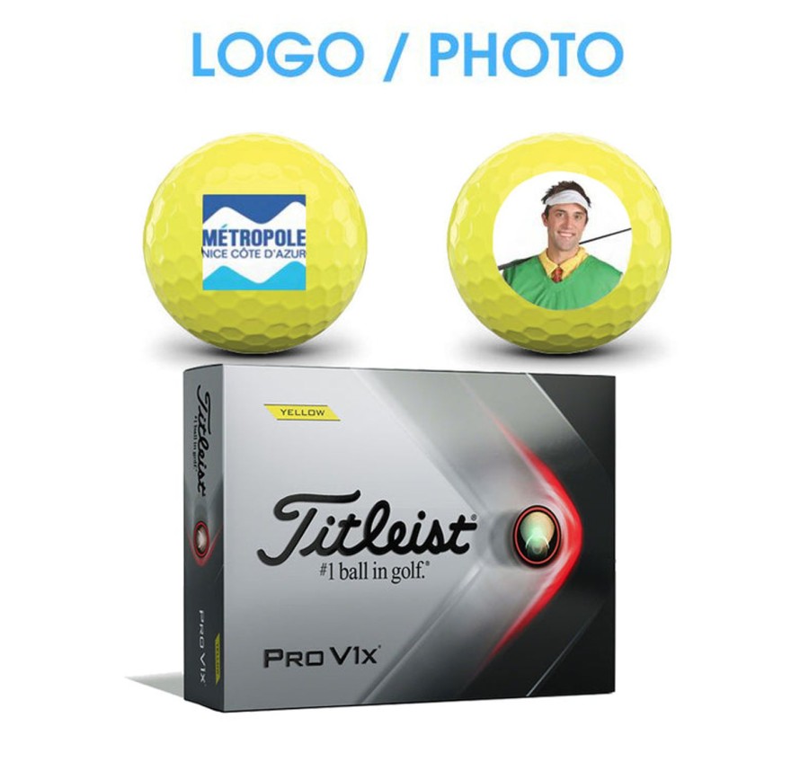 Balles Titleist Balles De Golf Personnalisees | 12 X12 Balles Prov1X Jaunes Logotees