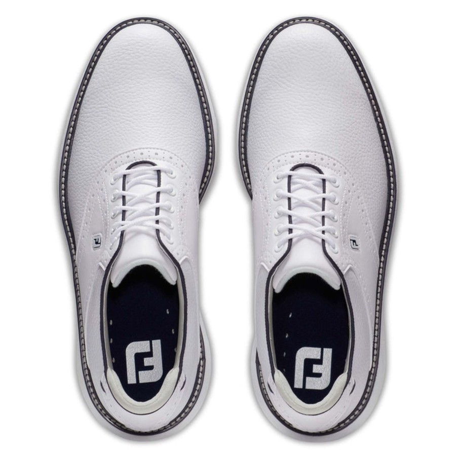 Chaussures FootJoy Chaussures De Golf Homme | Fj Traditions Spikeless Blanc 57927 Homme