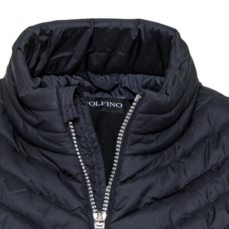 Vetements Golfino Vestes Et Coupe-Vent | Gilet Double Et Surpique Navy Homme