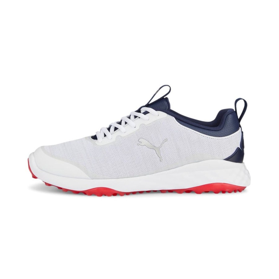 Chaussures Puma Chaussures De Golf Homme | Fusion Pro White Navy Red Homme