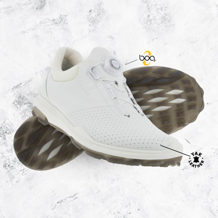 Chaussures Ecco Chaussures De Golf Homme | Biom Hybrid 3 Boa Blanc Homme