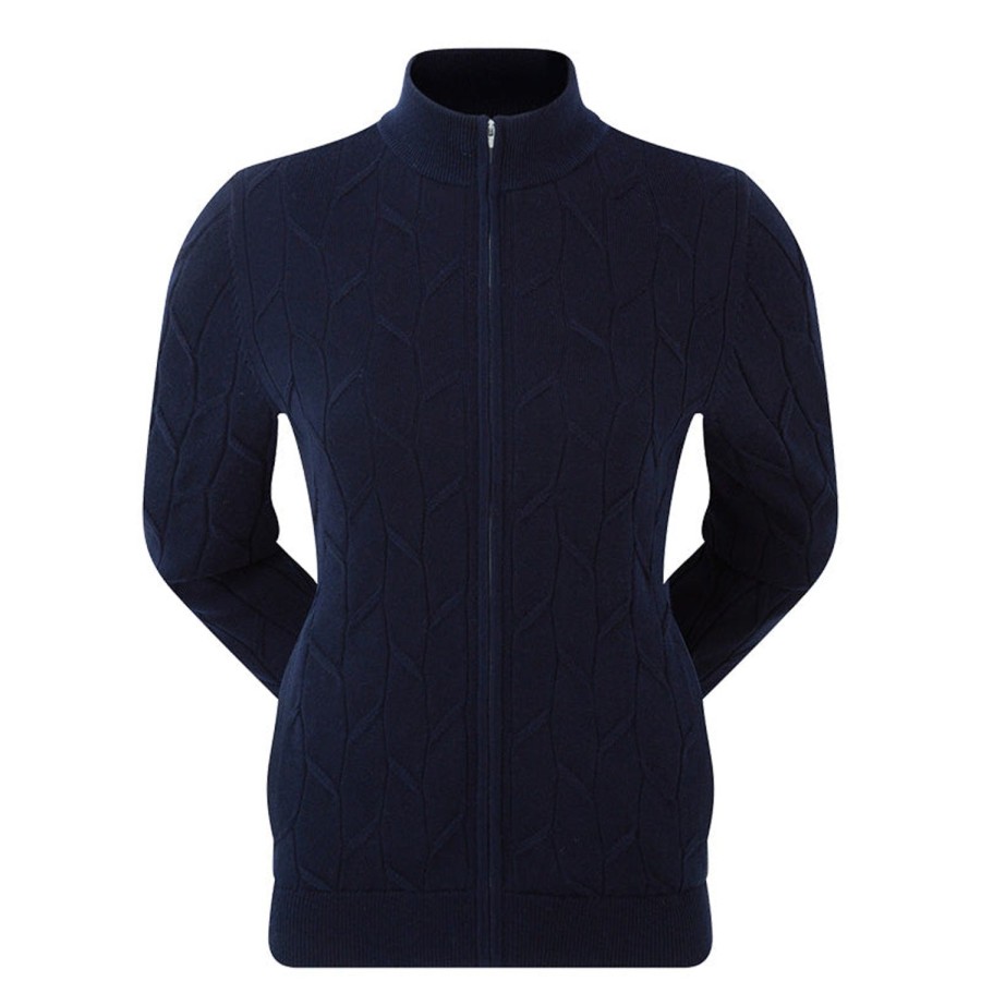 Vetements FootJoy Veste Et Coupe-Vent | Veste En Laine Melangee Zippee Navy Femme