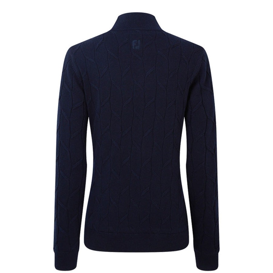 Vetements FootJoy Veste Et Coupe-Vent | Veste En Laine Melangee Zippee Navy Femme