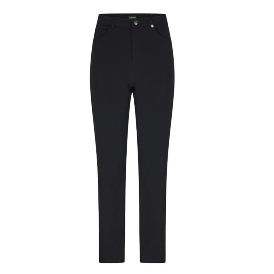 Vetements Golfino Pantalons | Pantalon 7/8 Confortable 5 Poches Black Femme