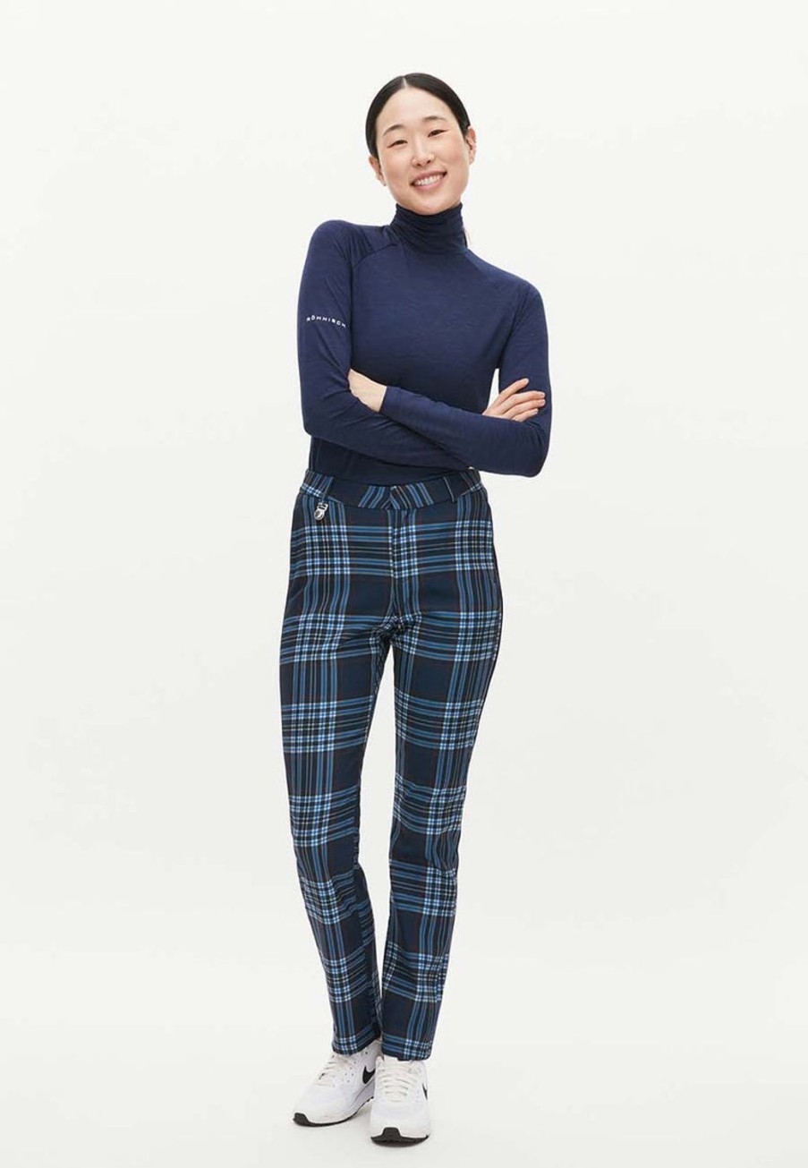 Vetements Rohnisch Pantalons | Pantalon Lexi 110739 Navy Check H3 Femme