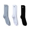 Vetements Lacoste Chaussettes | 3 Paires De Chaussettes Montantes Gris Blanc Noir Homme