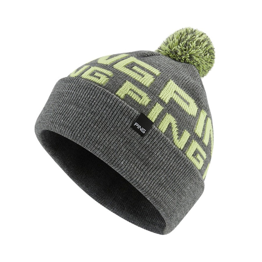 Vetements Ping Bonnets Et Echarpes | Bonnet Logo Bobble Ii Grey Homme