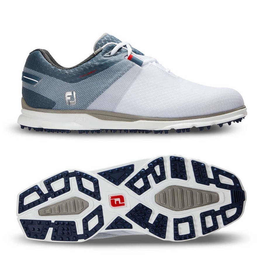 Chaussures FootJoy Chaussures De Golf Homme | Pro Sl Sport Blanc/Bleu Gris 53854 Homme