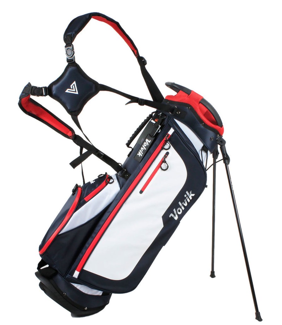 Sacs Volvik Sacs De Golf Trepied | Sac Trepied 9" Vajbcnb Marine/Blanc/Rouge