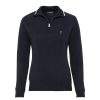 Vetements Golfino Polos | Pull-Over Avec Cachemire Et Fonction Coupe-Vent Navy Femme