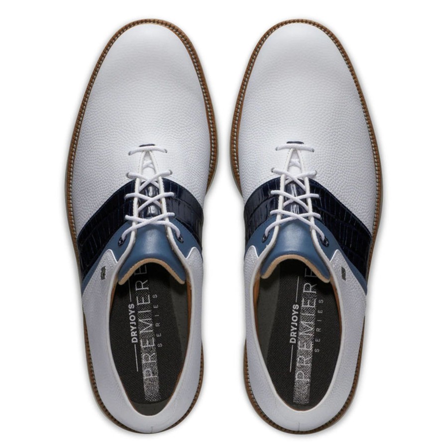 Chaussures FootJoy Chaussures De Golf Homme | Premiere Series Packard 54269 Blanc/Marine Homme