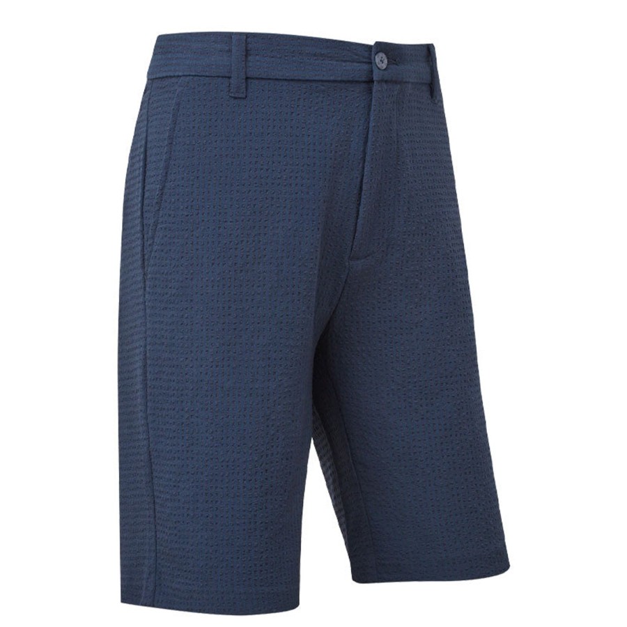 Vetements FootJoy Bermudas Et Shorts | Bermuda En Seersucker 88411E2 Marine Homme