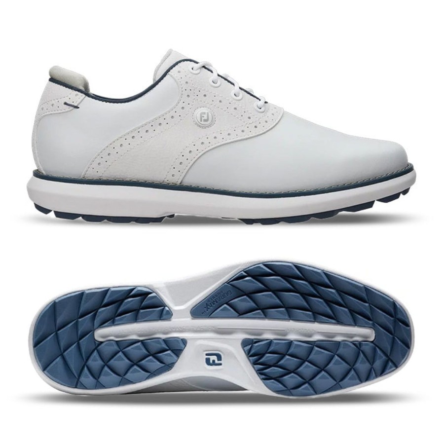 Chaussures FootJoy Chaussures De Golf Femme | Fj Tradition Spikeless 97925 Blanc Femme