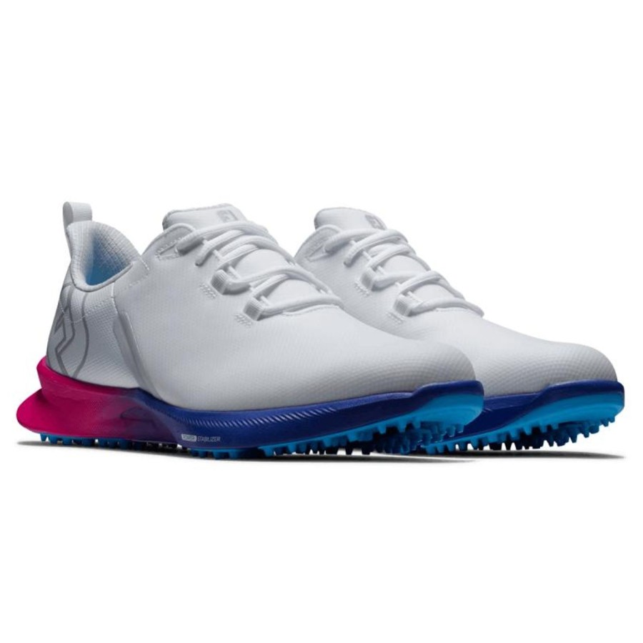 Chaussures FootJoy Chaussures De Golf Homme | Fuel Sport 55455 White/Pink Homme