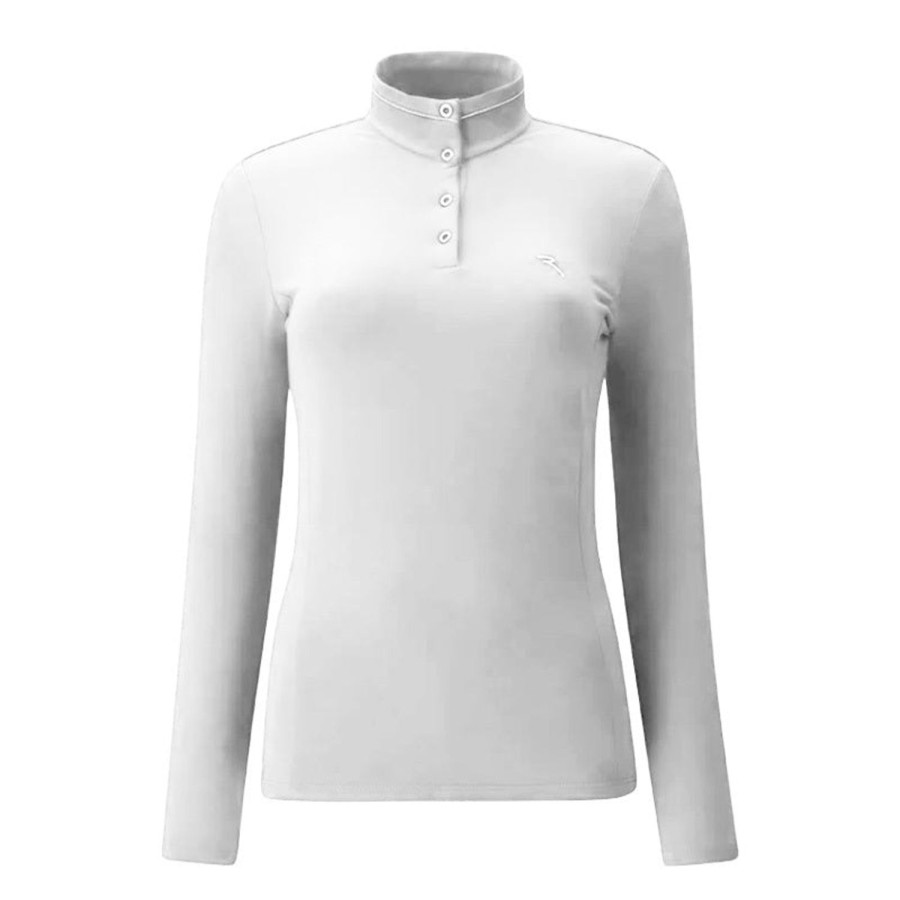 Vetements Chervo Polos | Polo Manche Longue Tecla White Femme