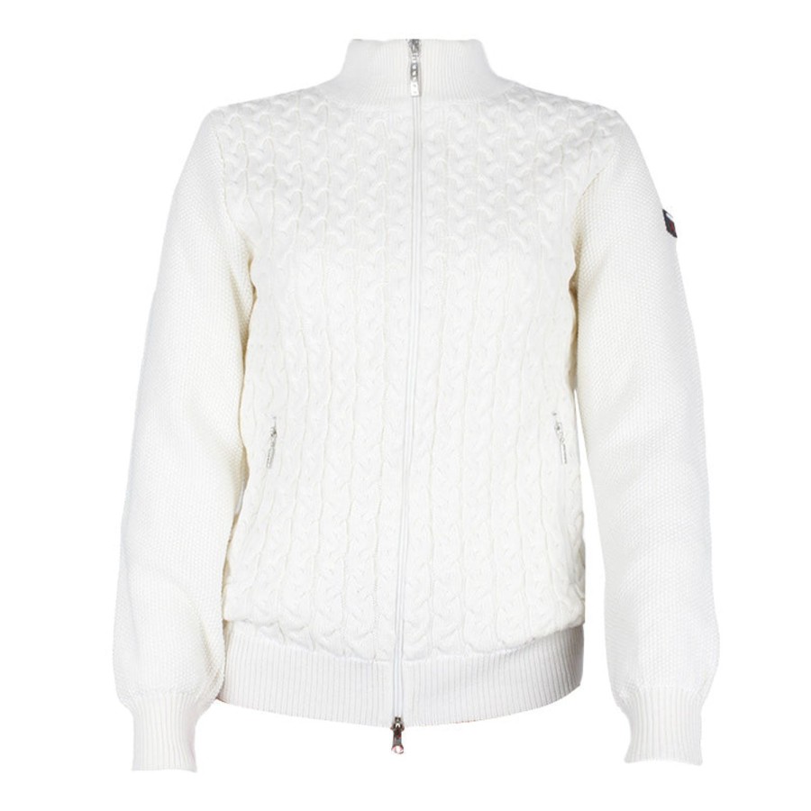 Vetements Chiberta Pulls Et Sweats | Pull Browalia Full Zip H3 Blanc Ecru/22 Femme