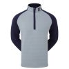 Vetements FootJoy Pulls Et Sweats | Pull Chill Out Xp Fj Jacquard Matelasse 88837 H3 Gris/Marine Homme