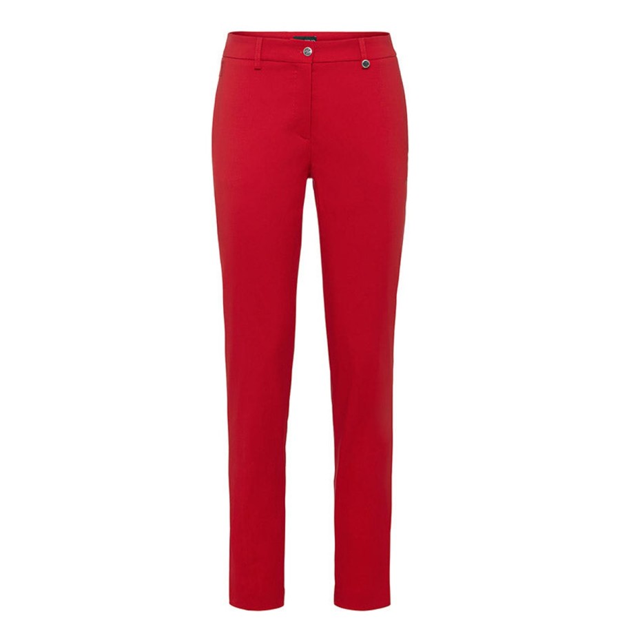 Vetements Golfino Pantalons | Pantalon Stretch 7/8 2464823E2 Rouge/367 Femme