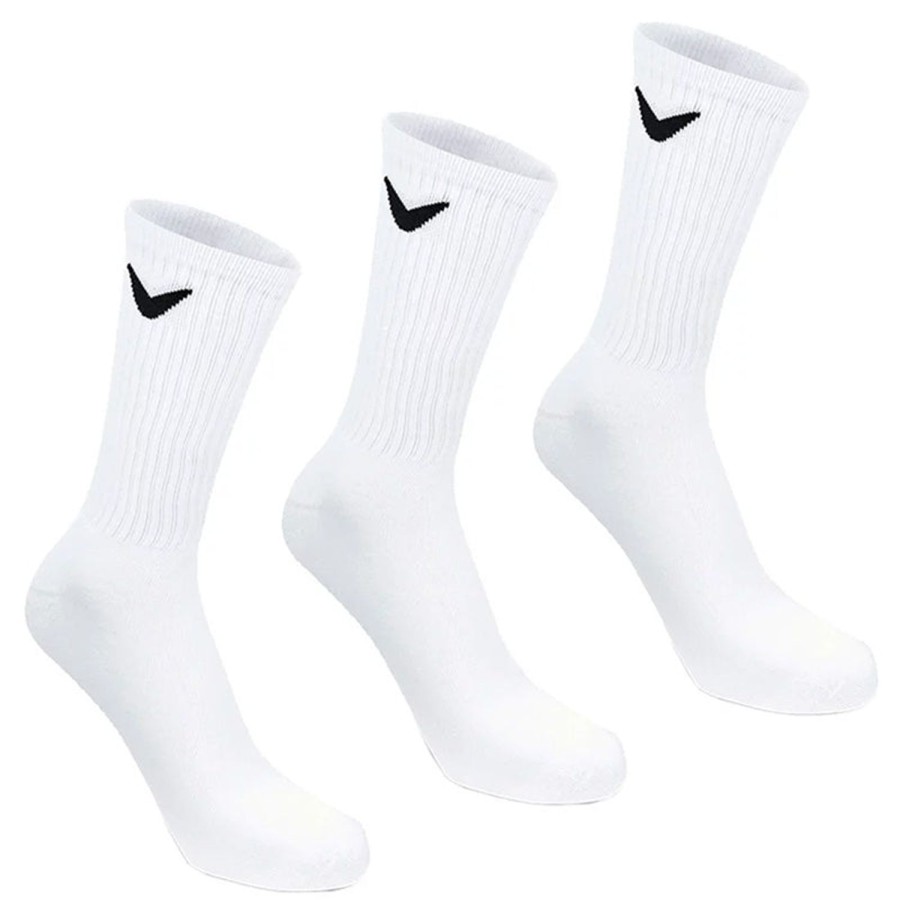 Vetements Callaway Golf Chaussettes | 3 Paires De Chaussettes Sport Crew Blanc Homme