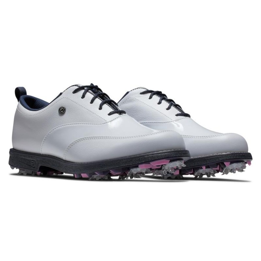 Chaussures FootJoy Chaussures De Golf Femme | Premiere Series Issette 99044 White/Black/Pink Femme