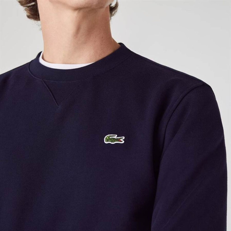 Vetements Lacoste Pulls Et Sweats | Sweat En Molleton Marine Homme