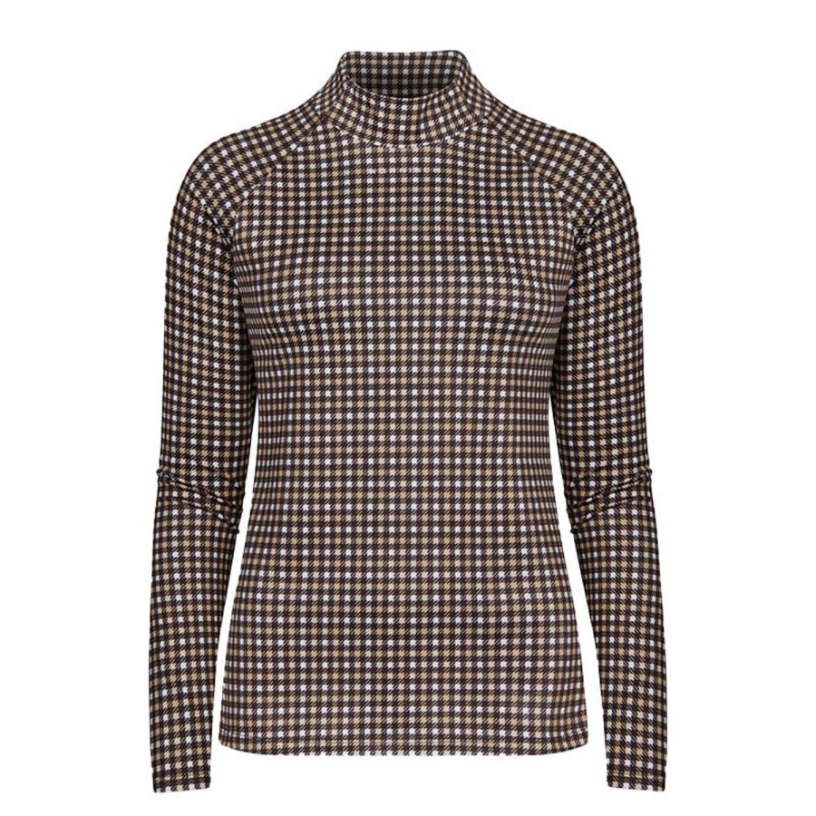 Vetements Rohnisch Polos | Polo Elle Minicheck Brown Femme