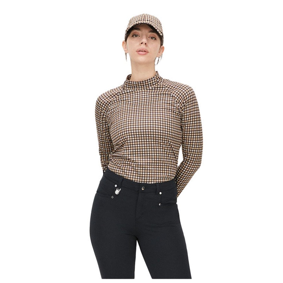 Vetements Rohnisch Polos | Polo Elle Minicheck Brown Femme