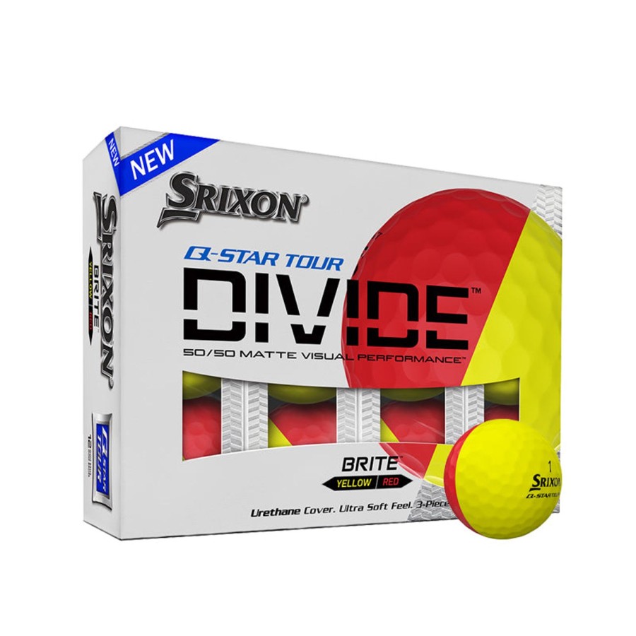 Balles Srixon Balles De Golf Srixon | 12 Balles De Golf Q Star Tour Divide Brite Jaune/Rouge