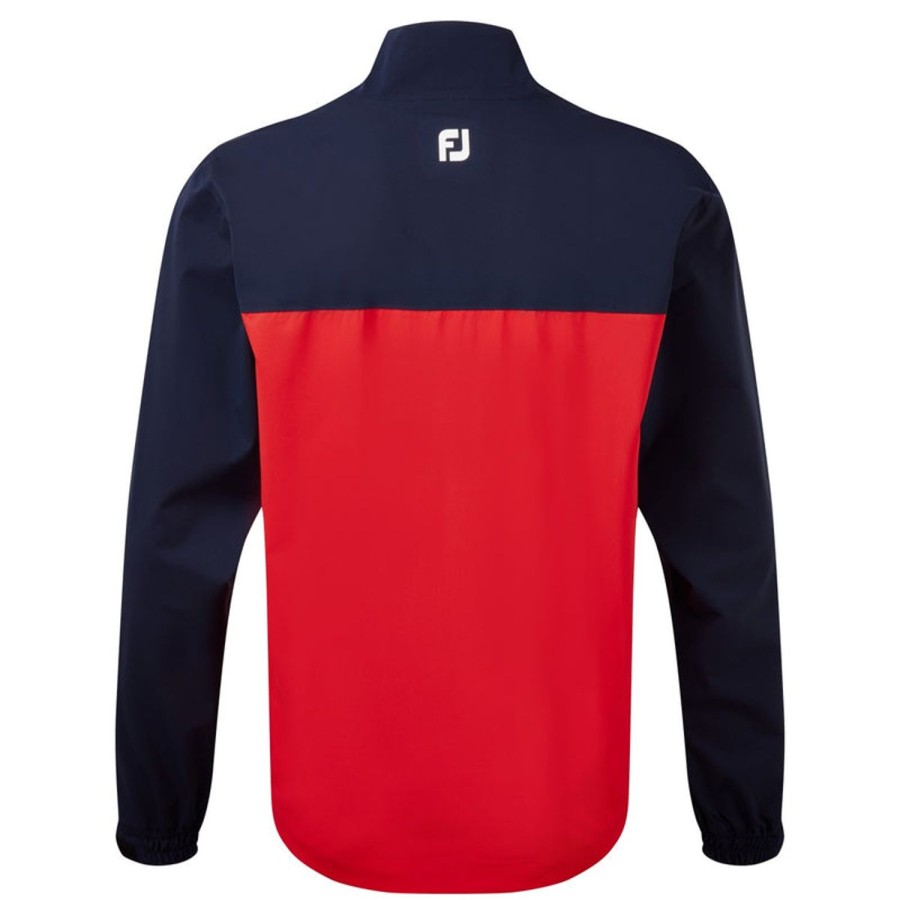 Vetements FootJoy Tenues De Pluie | Veste De Pluie Fj Hydrolite Marine/Rouge Homme