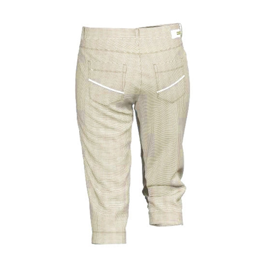 Vetements Brax Golf Pantalons | Pantacourt Clea C 621627E0 Beige Carreaux/55 Femme