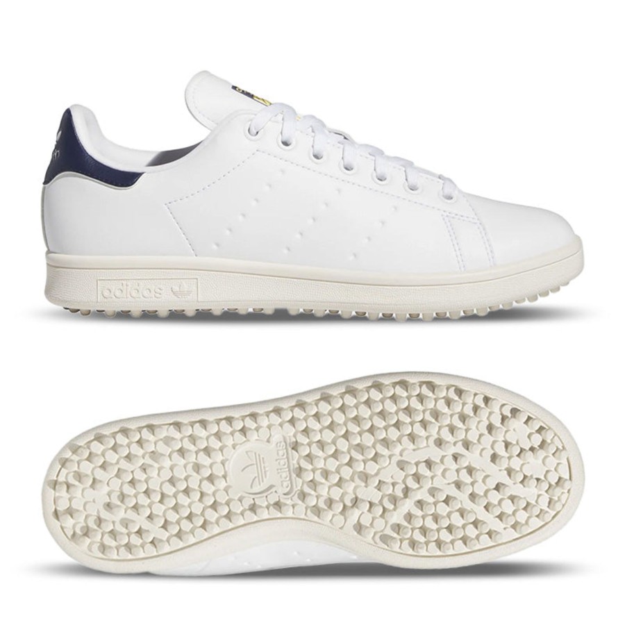 Chaussures Adidas Chaussures De Golf Homme | Stan Smith Golf Id4950 White/Collegiate Navy