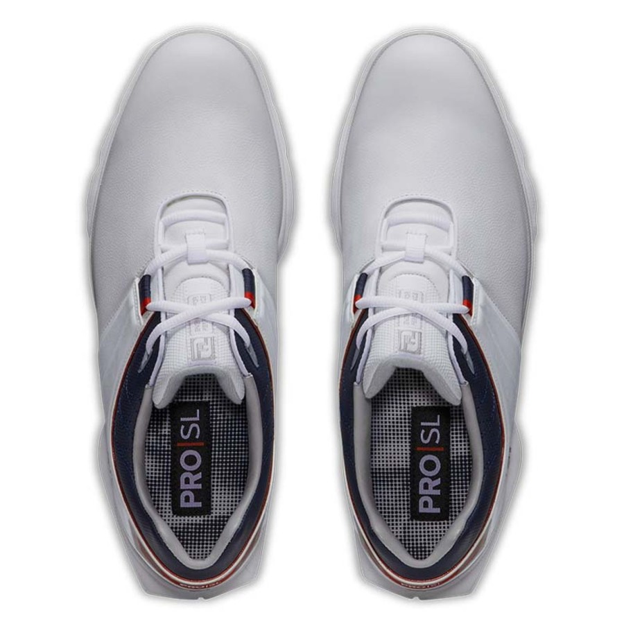 Chaussures FootJoy Chaussures De Golf Homme | Pro Sl Blanc/Marine/Rouge 53074 Homme