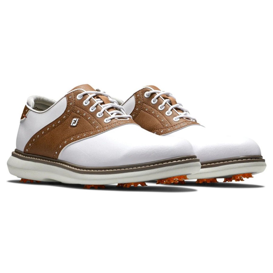 Chaussures FootJoy Chaussures De Golf Homme | Fj Traditions 57905 Blanc/Marron Homme