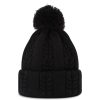 Vetements FootJoy Bonnets Et Echarpes | Bonnet En Tricot Torsade A Pompom Black Femme