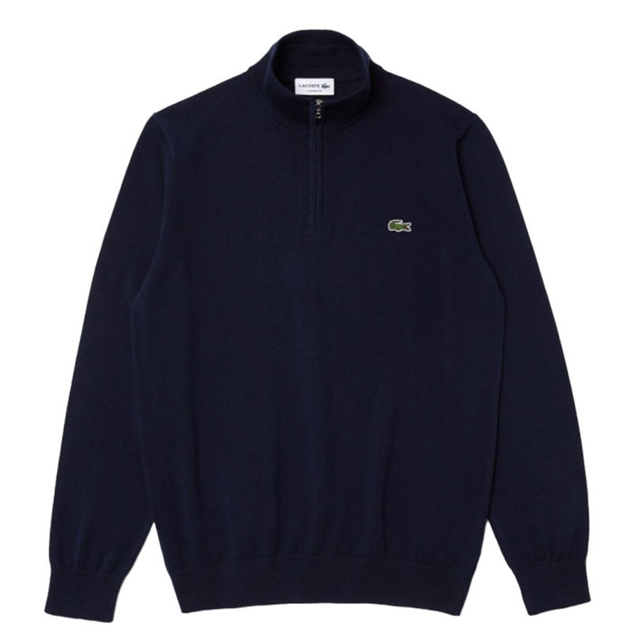 Vetements Lacoste Pulls Et Sweats | Pull Zippe A Col Montant Navy Homme