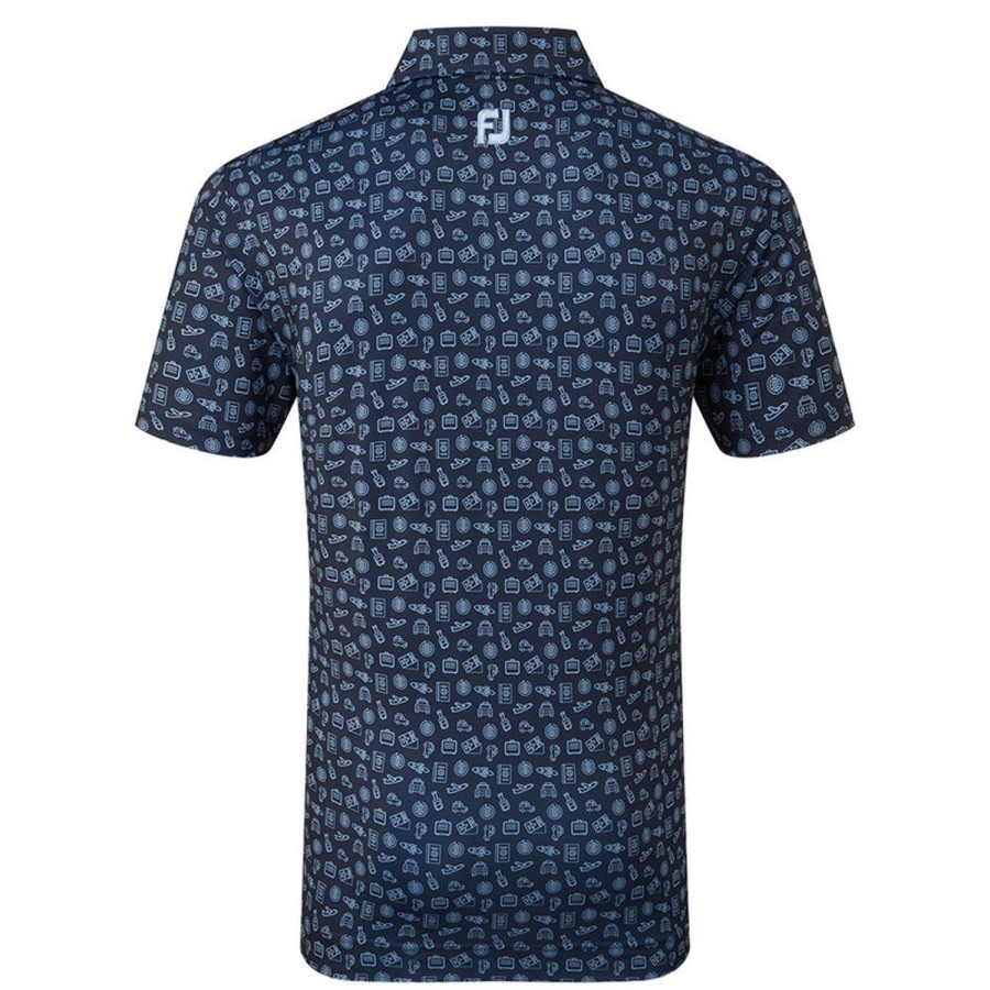 Vetements FootJoy Polos | Polo Travel Print Marine Homme