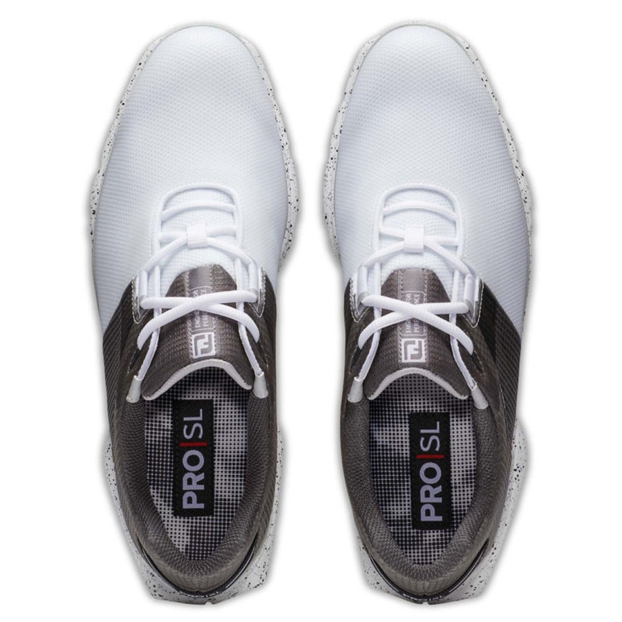 Chaussures FootJoy Chaussures De Golf Homme | Pro Sl Sport Blanc/Noir 53863 Homme