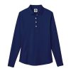 Vetements FootJoy Polos | Polo En Jersey Manches Longues Protection Solaire Navy Femme