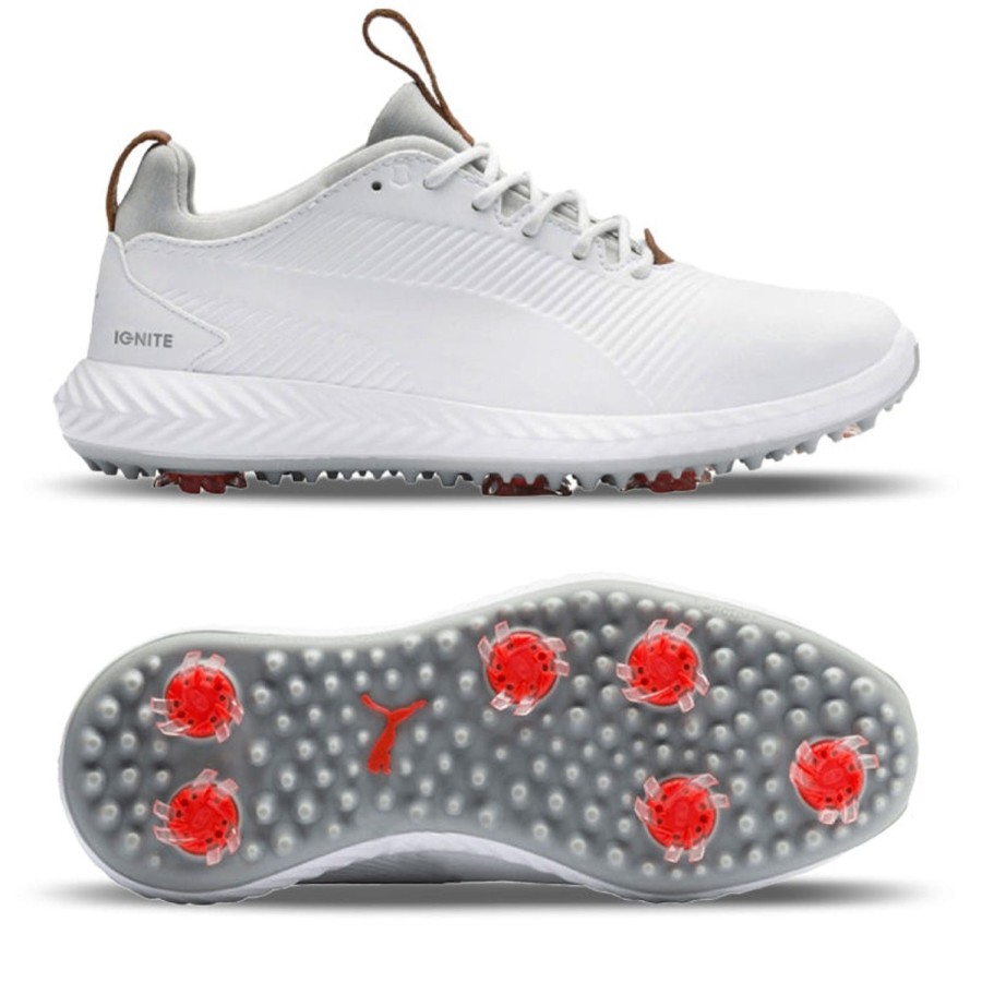 Chaussures Puma Chaussures De Golf Enfant | Ignite Pwradapt White Junior