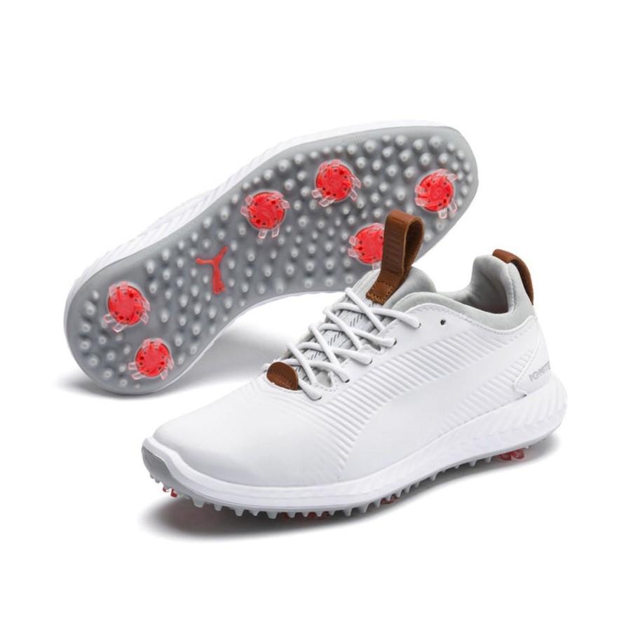 Chaussures Puma Chaussures De Golf Enfant | Ignite Pwradapt White Junior