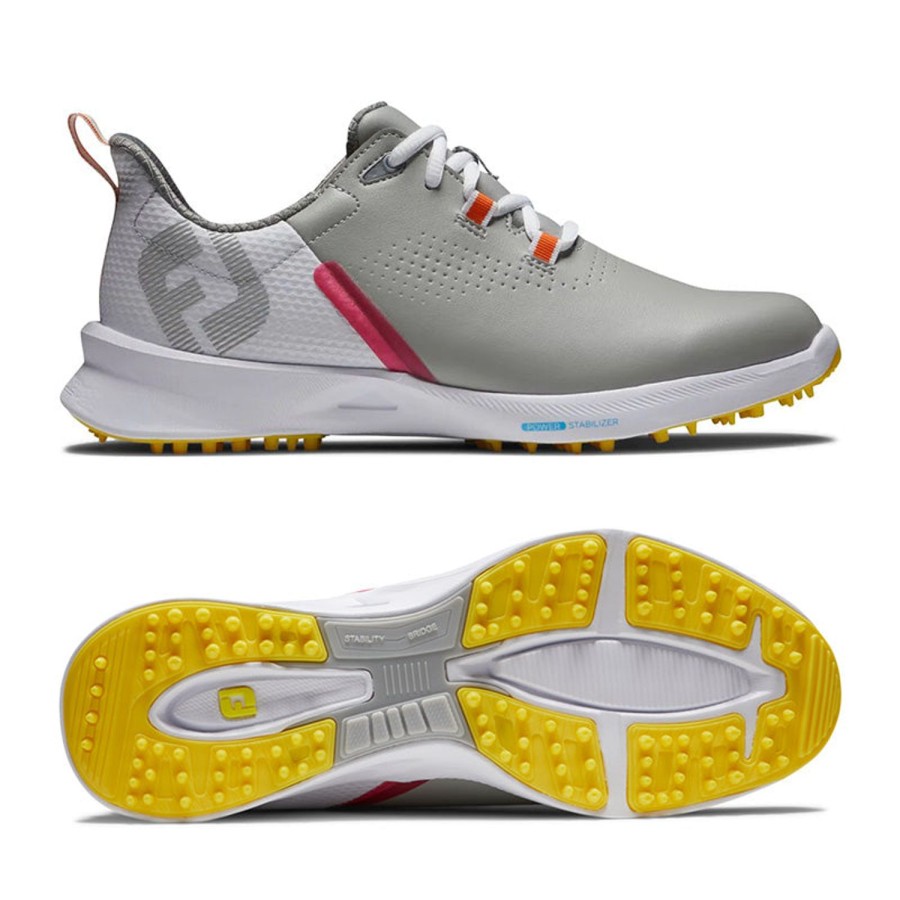 Chaussures FootJoy Chaussures De Golf Femme | Fuel 92372 Gris/Blanc Femme