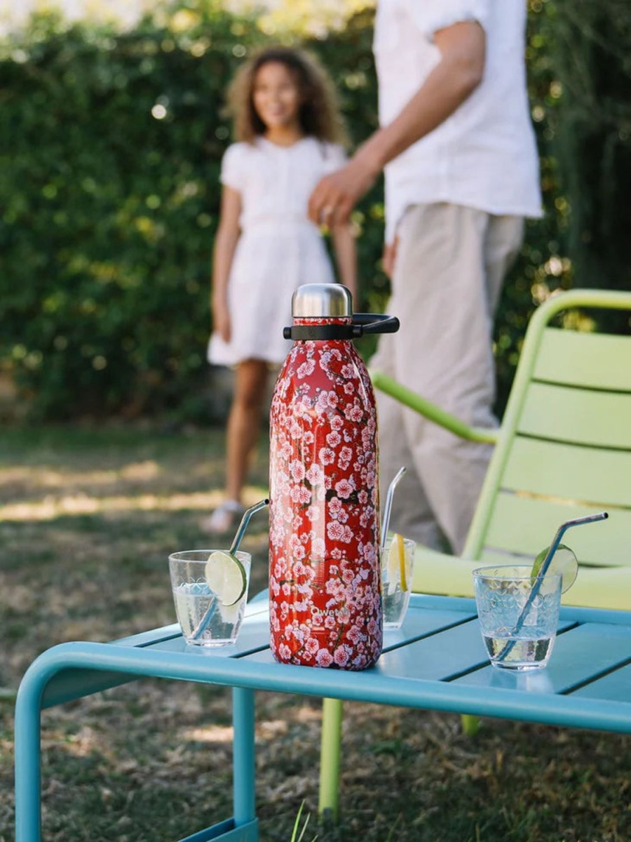 Accessoires & Montres Qwetch Gourdes Et Bouteilles | Bouteille Isotherme Flowers Rouge