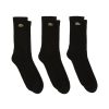 Vetements Lacoste Chaussettes | 3 Paires De Chaussettes Montantes Noir Homme