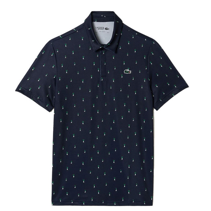 Vetements Lacoste Polos | Polo Imprime Navy Green Homme