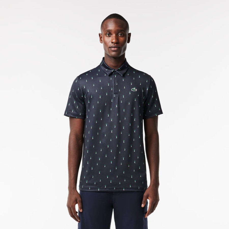 Vetements Lacoste Polos | Polo Imprime Navy Green Homme