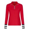 Vetements Golfino Polos | Polo Camionneur Avec Gestion De L'Humidite Et Protection Antifroid Brillant Red Femme