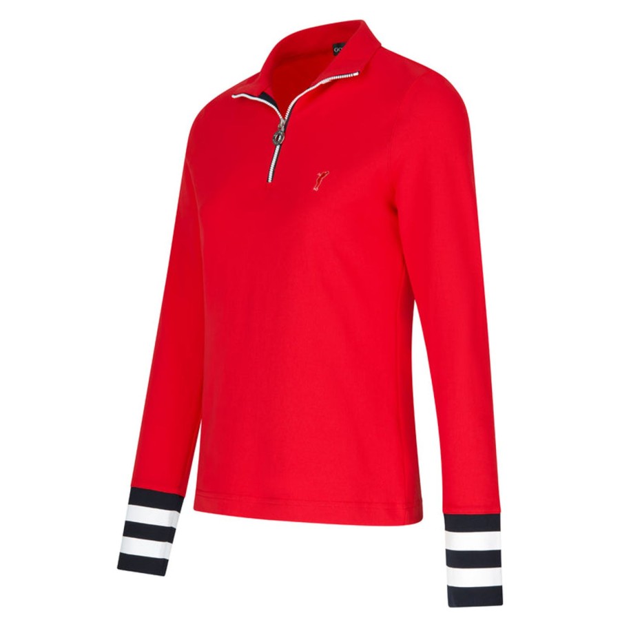 Vetements Golfino Polos | Polo Camionneur Avec Gestion De L'Humidite Et Protection Antifroid Brillant Red Femme