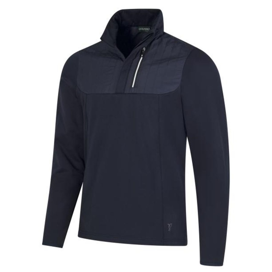 Vetements Golfino Vestes Et Coupe-Vent | Veste A Demi-Zip Avec Protection Contre Le Froid Pour Navy Homme