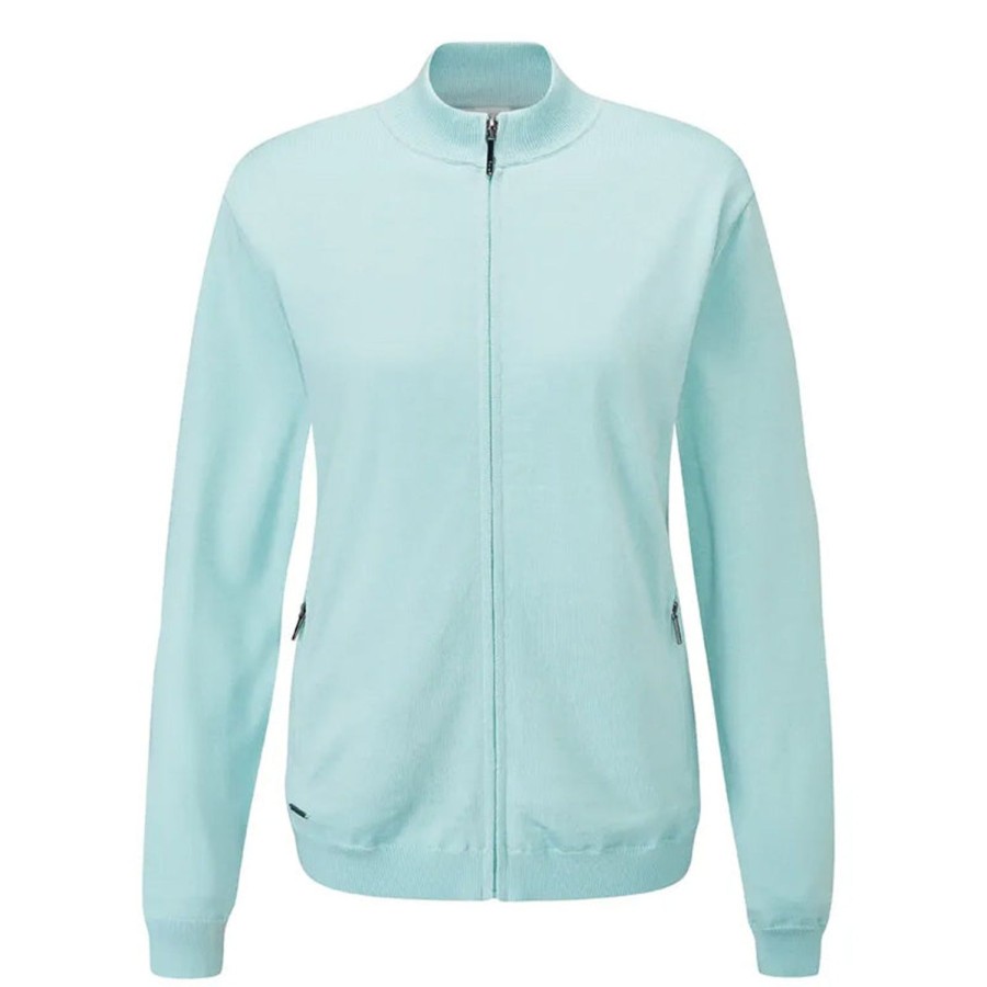 Vetements Ping Pulls Et Sweats | Mid Layer Full Zip Gladys P93578 H3 Aquatic White/Aqwh Femme